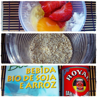 1 Ovo + 1 Morango + Cottage Aveia Leite de Soja Bio + Fermento