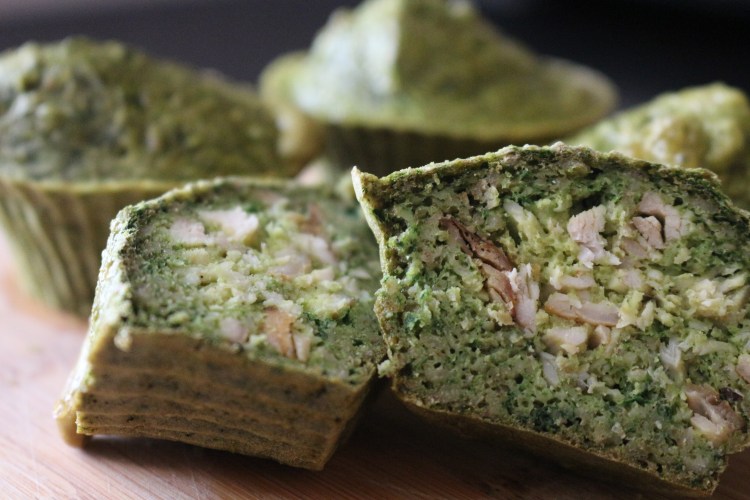 Muffins De Espinafres E Aveia Recheados Com Frango